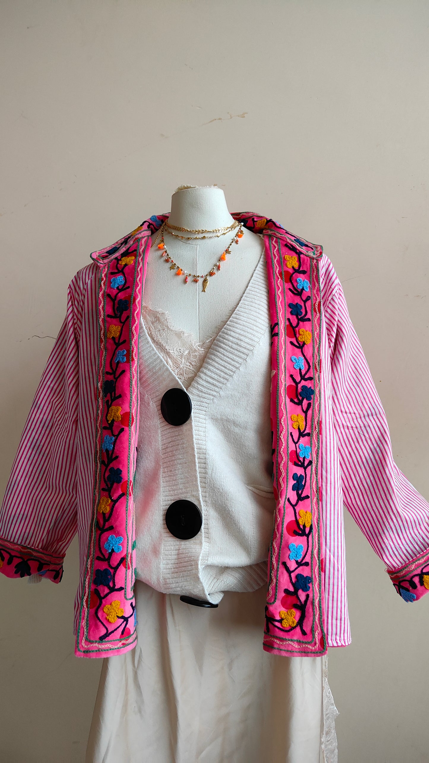 Giacca Boho con Tasche Laterali