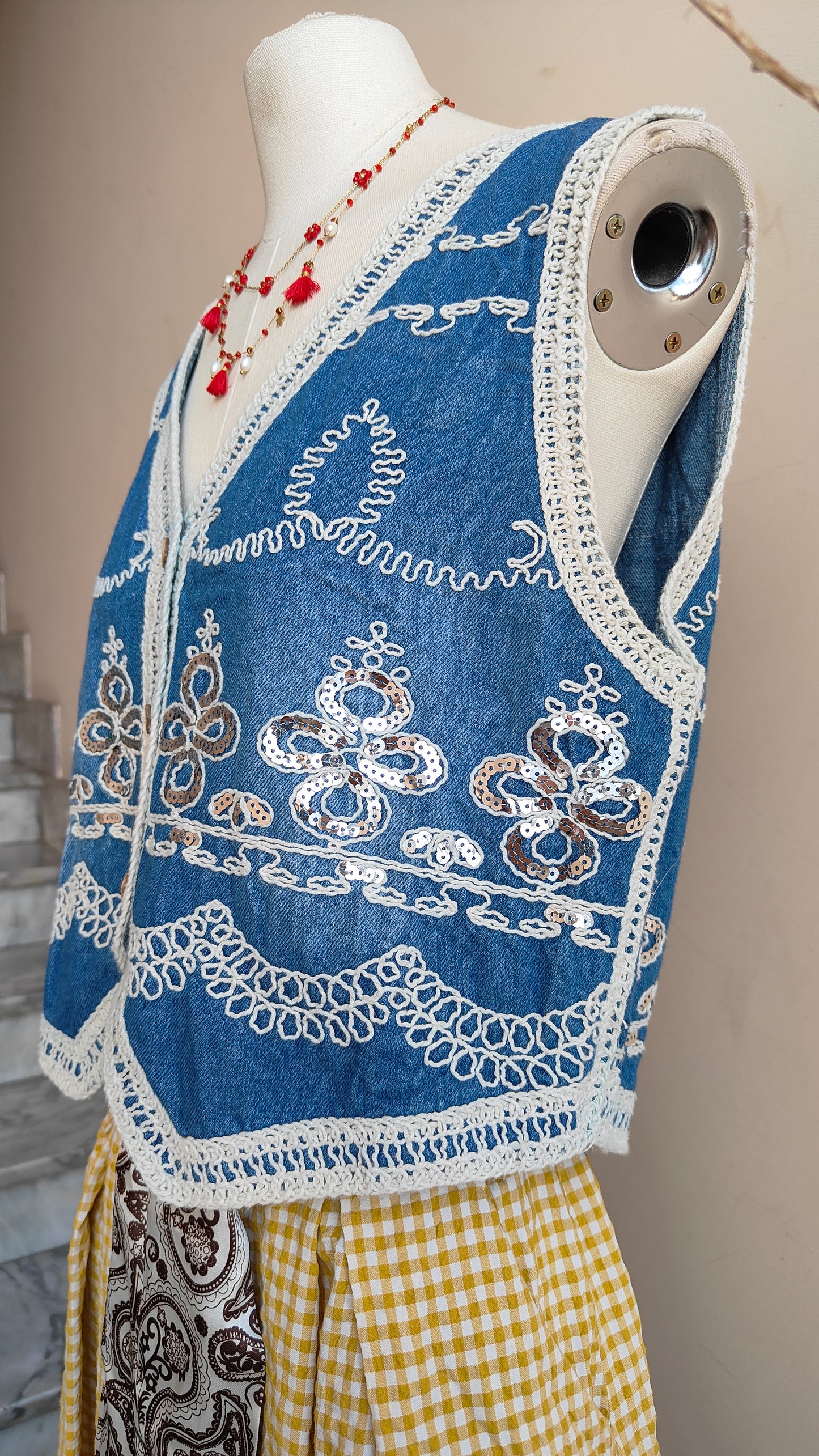 Gilet Crochet Denim