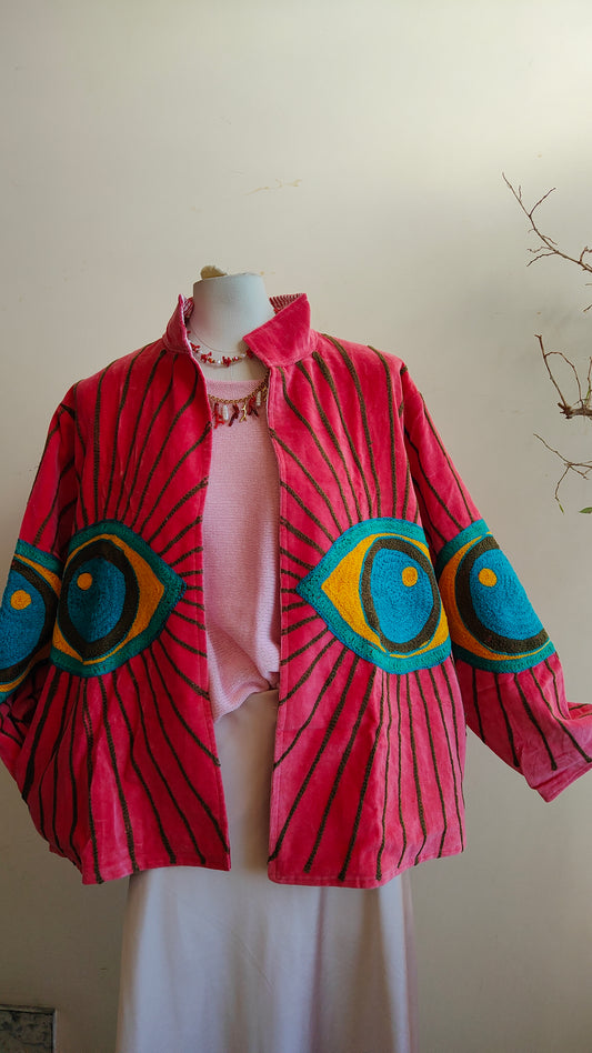 Giacca Boho con Tasche Laterali