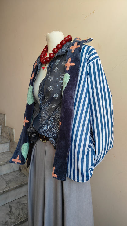 Giacca Boho con Tasche Laterali