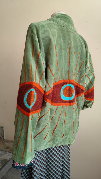 Giacca Boho con Tasche Laterali