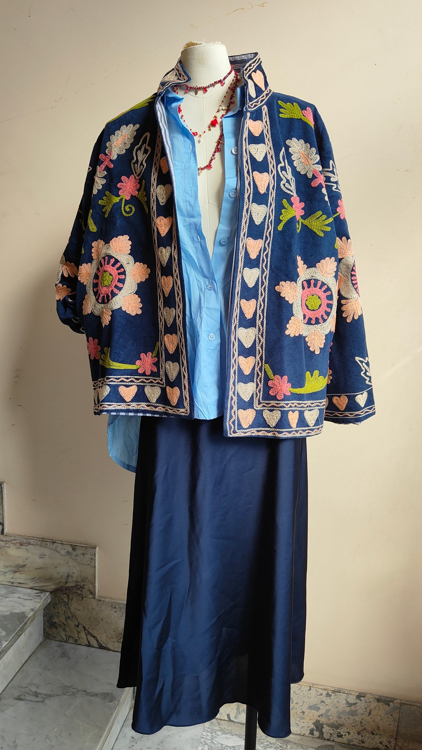 Giacca Boho con Tasche Laterali
