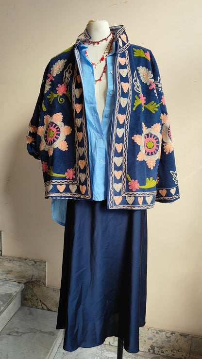 Giacca Boho con Tasche Laterali
