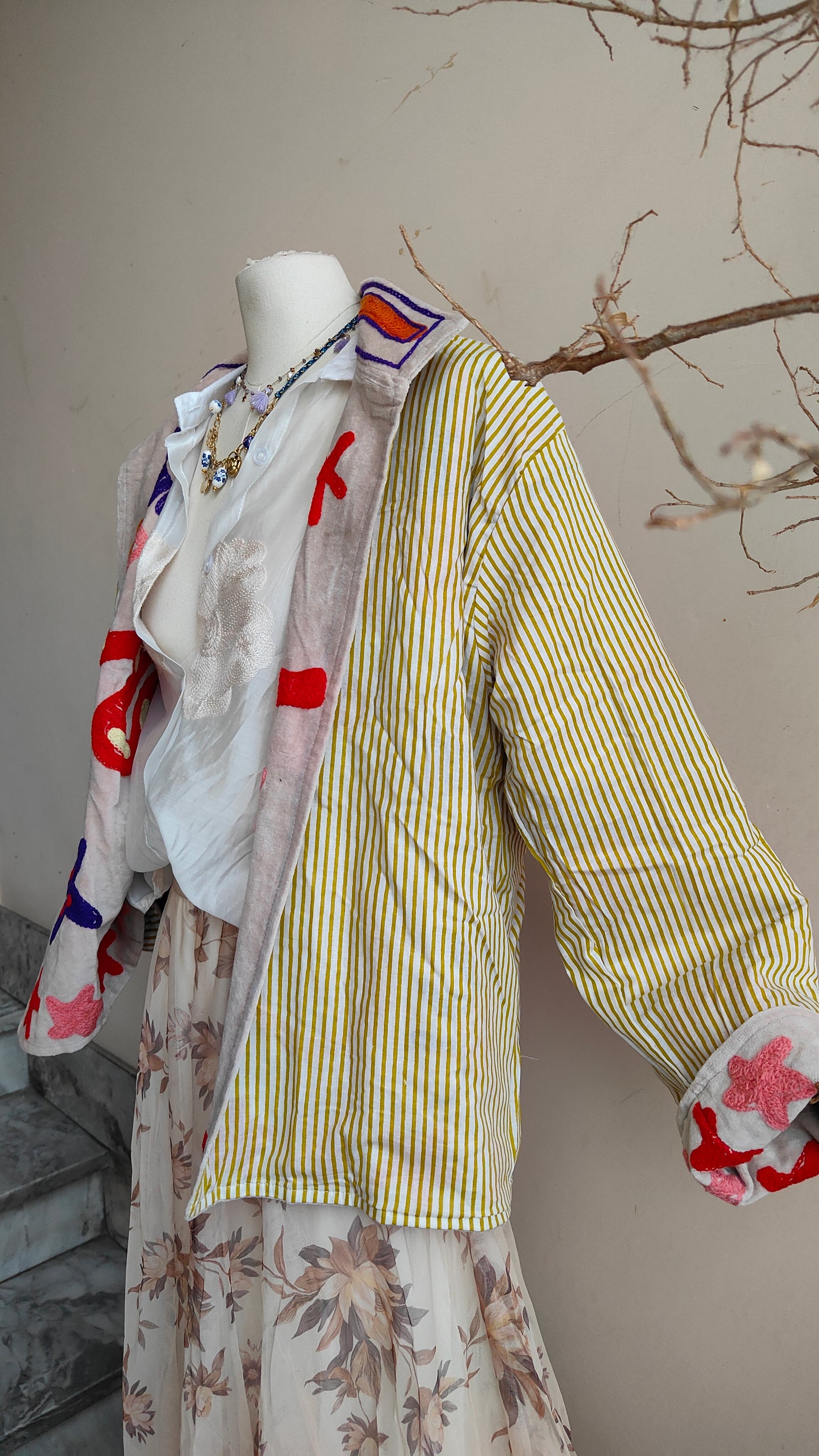 Giacca Boho con Tasche Laterali