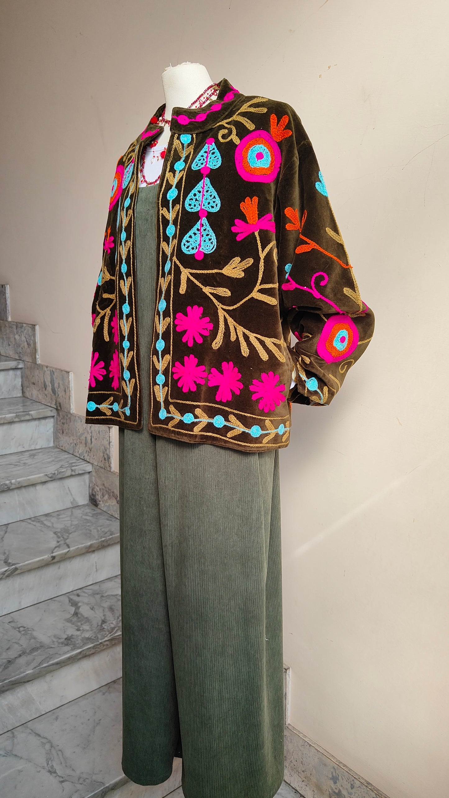 Giacca Boho con Tasche Laterali