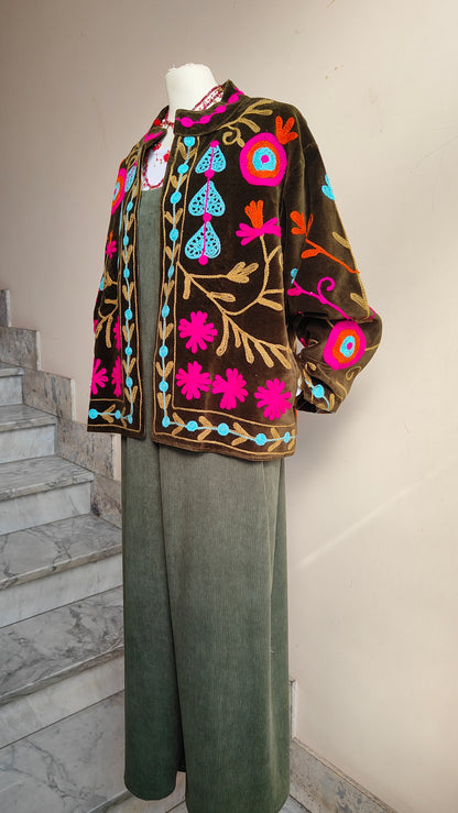 Giacca Boho con Tasche Laterali
