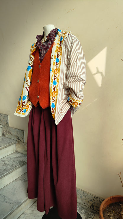 Giacca Boho con Tasche Laterali