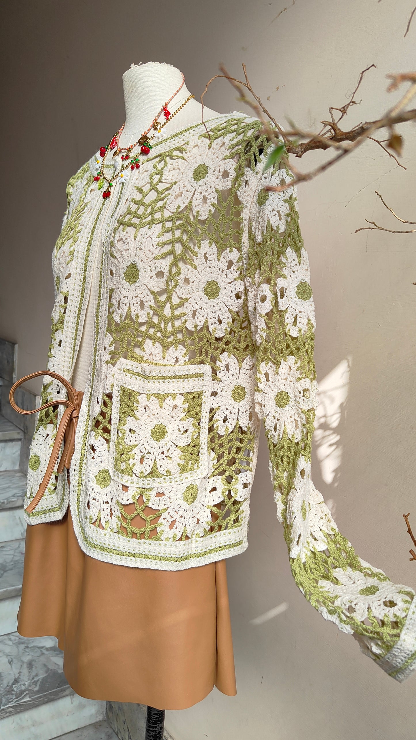 Cardigan Fiori Crochet