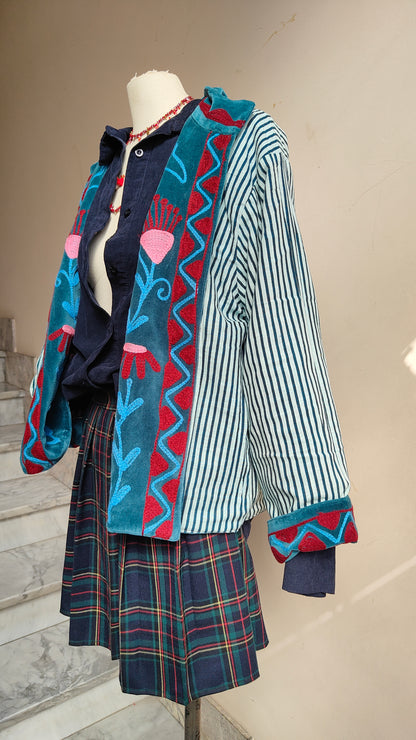 Giacca Boho con Tasche Laterali