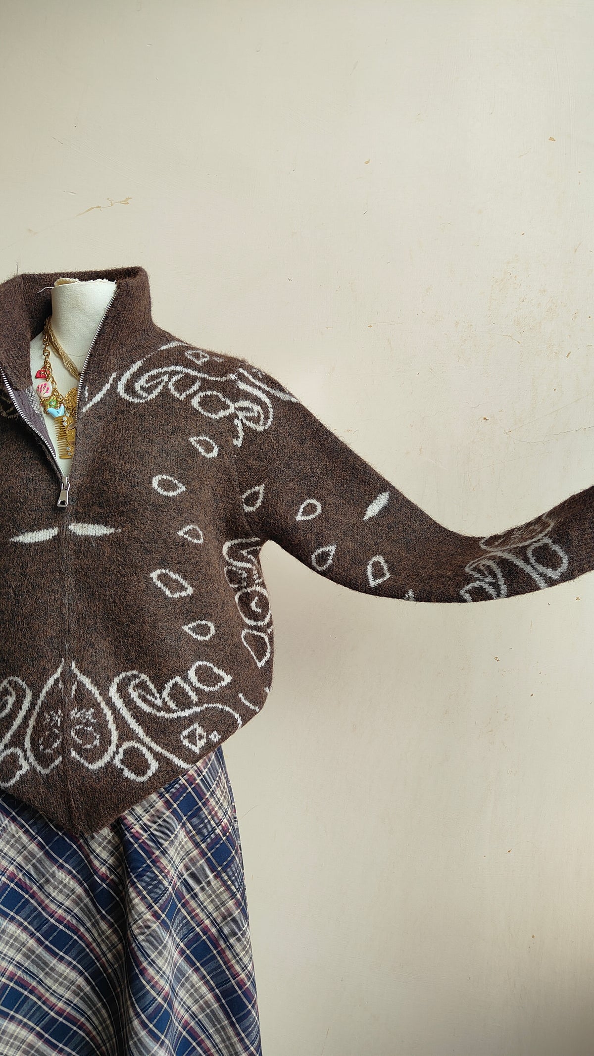 Cardigan Paisley Zip
