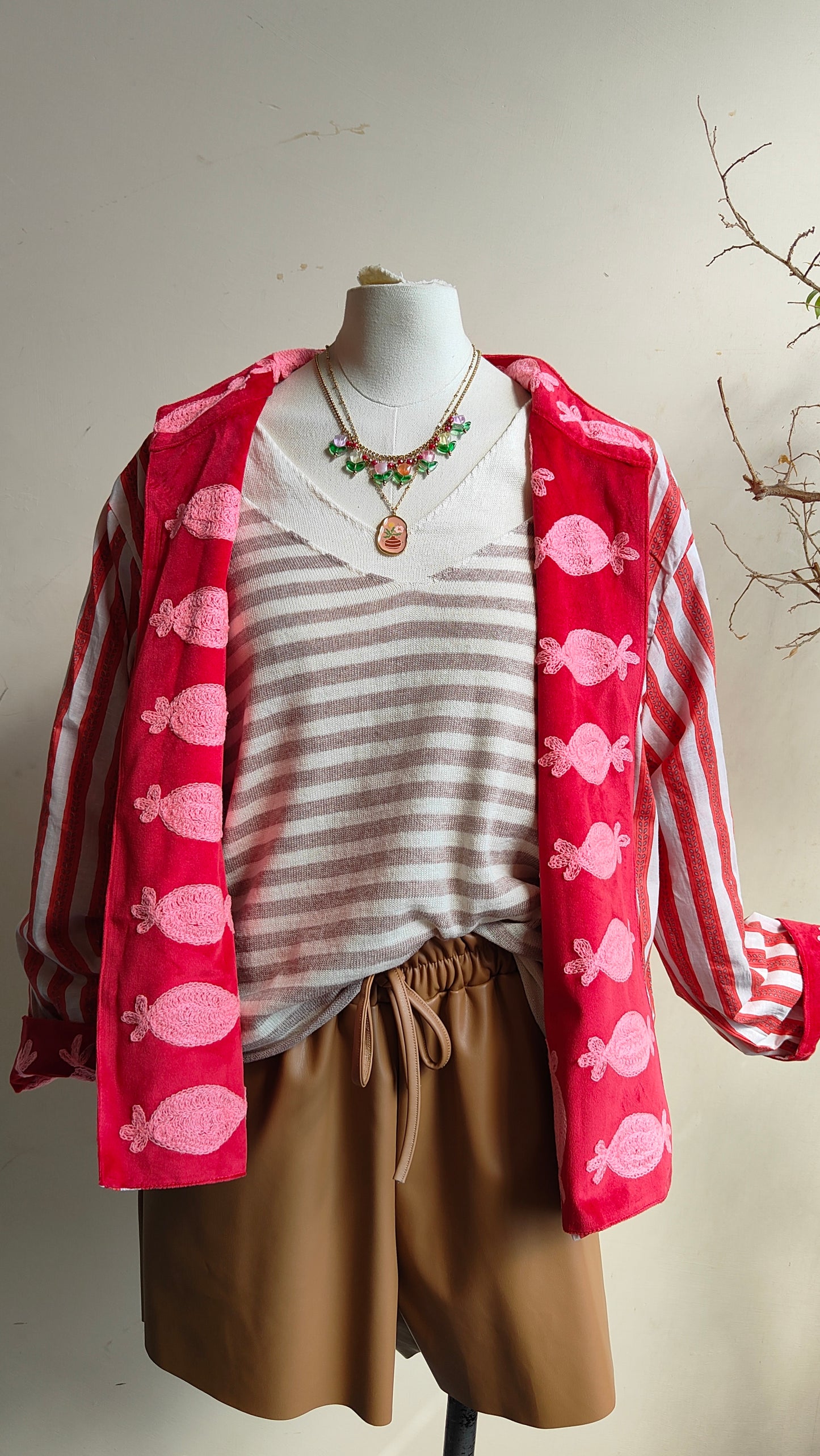 Giacca Boho con Tasche Laterali