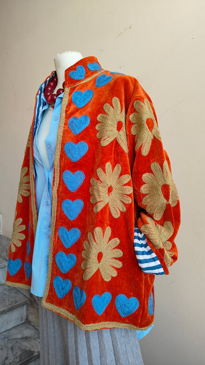 Giacca Boho con Tasche Laterali