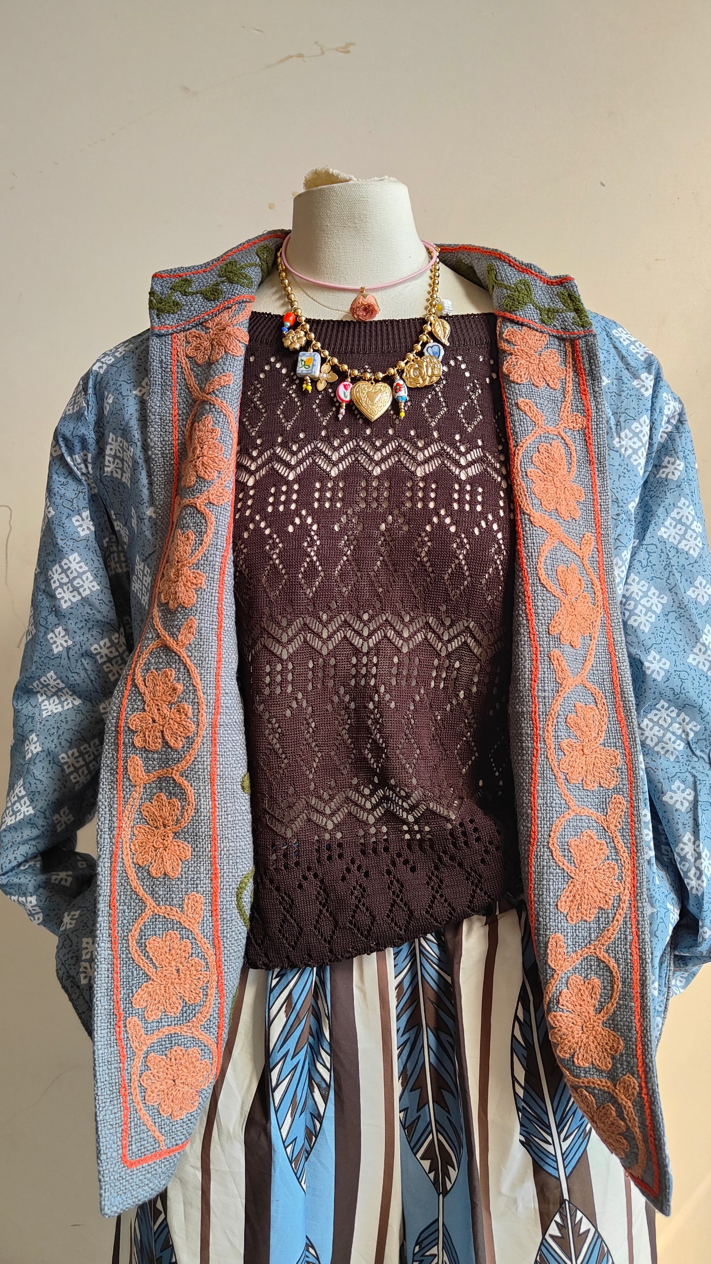Giacca Boho tasche Canapa