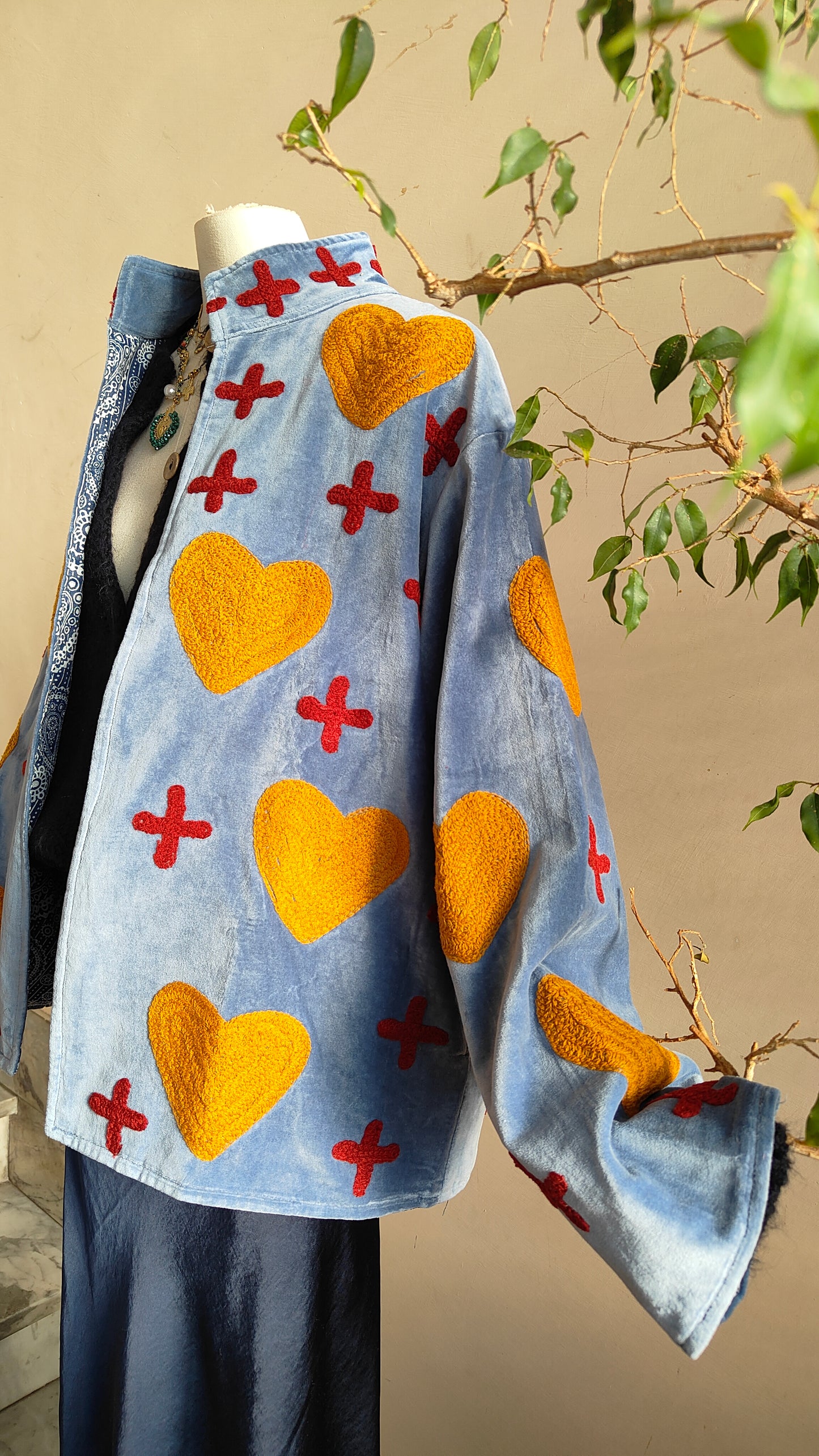 Giacca Boho con Tasche Laterali