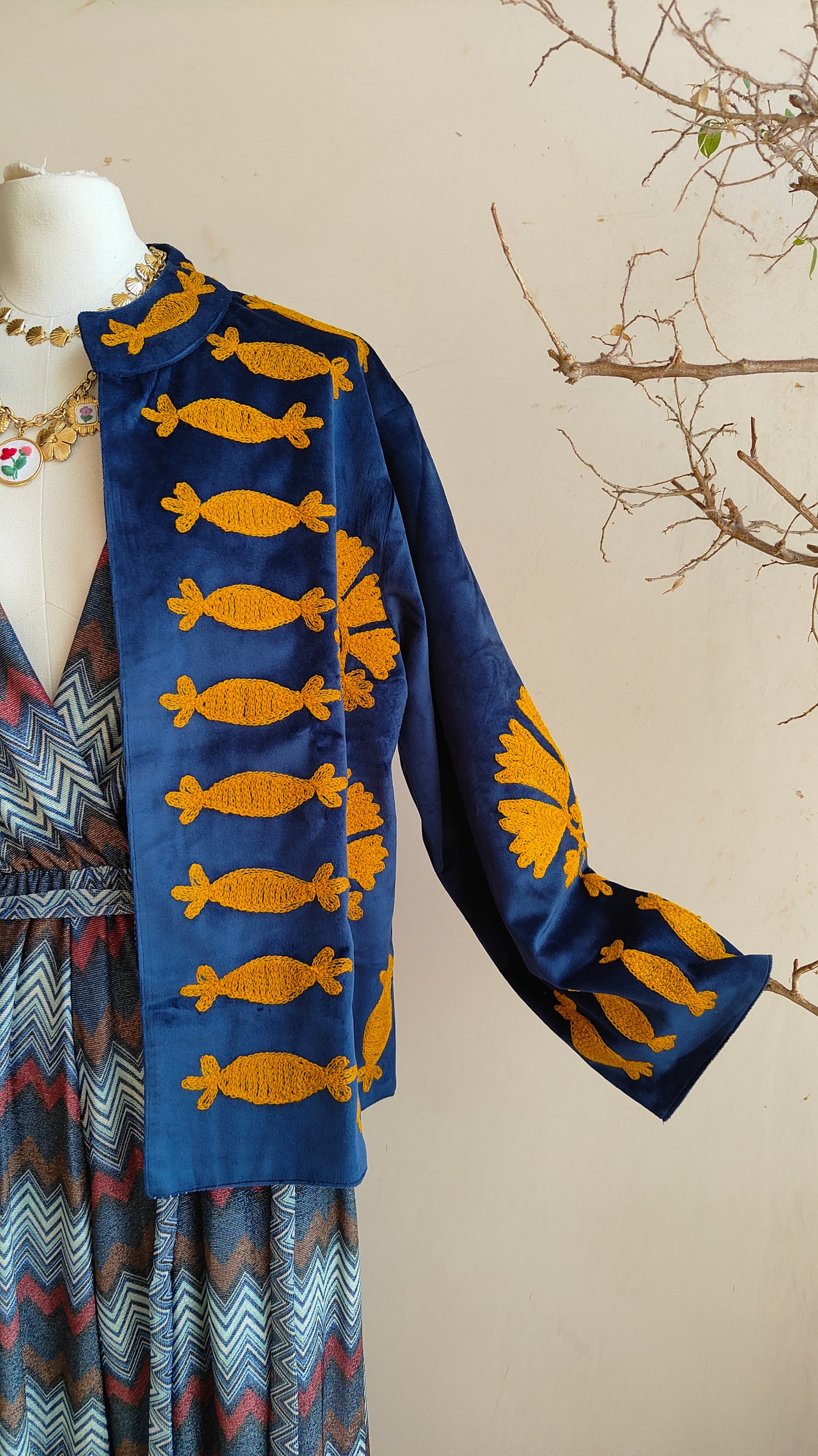 Giacca Boho con Tasche Laterali