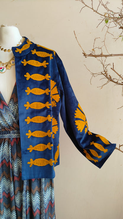 Giacca Boho con Tasche Laterali
