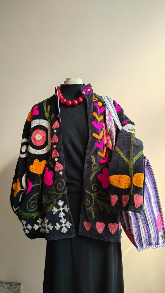 Giacca Boho con Tasche Laterali