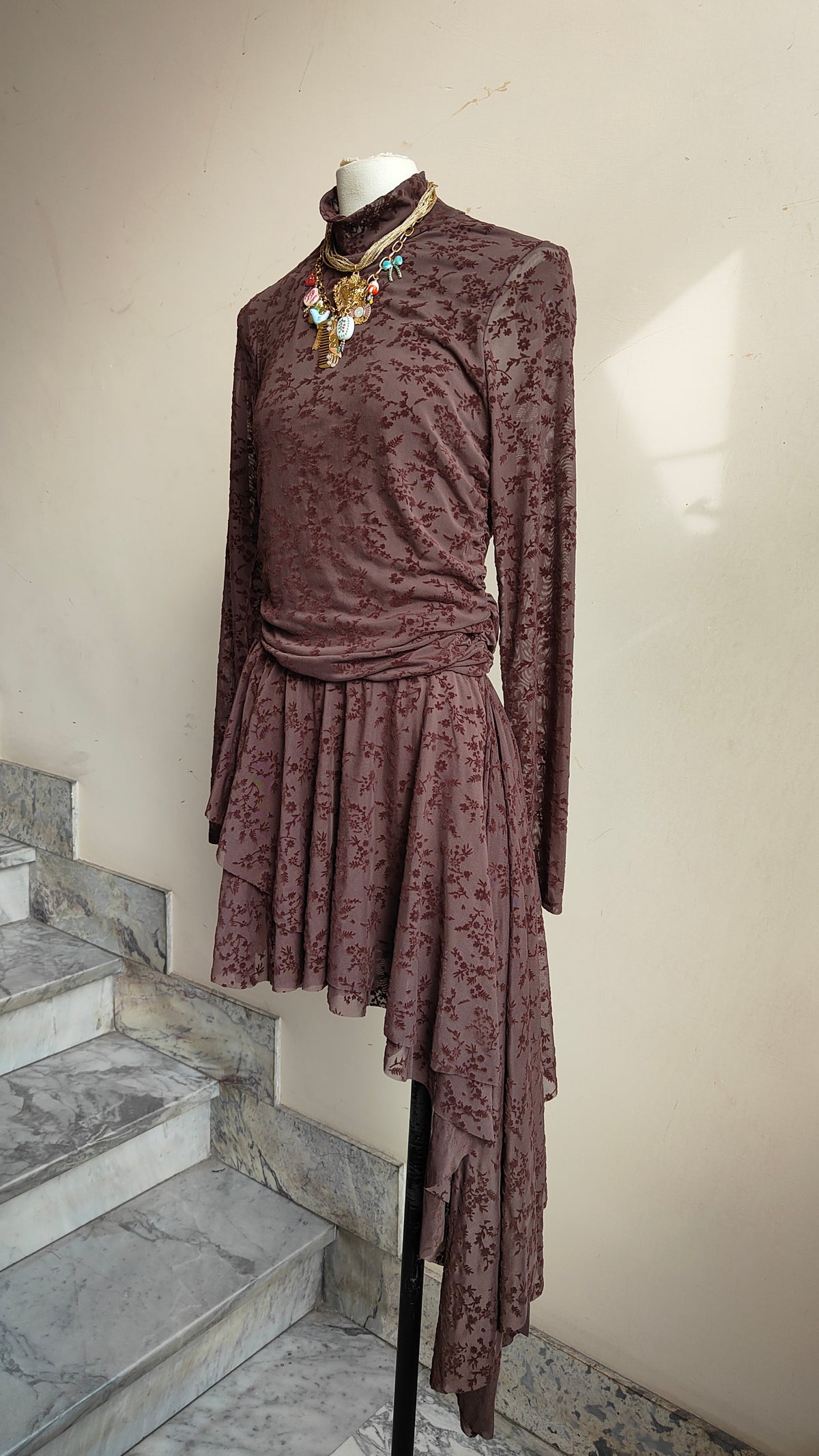 Abito Asimmetrico Flocked