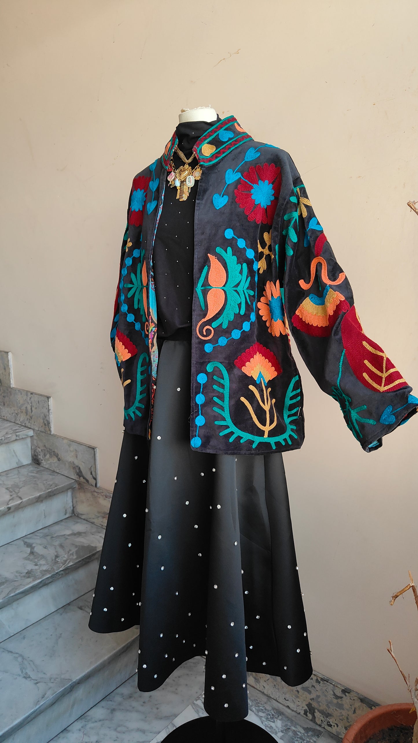 Giacca Boho con Tasche Laterali