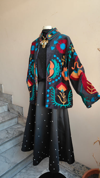 Giacca Boho con Tasche Laterali