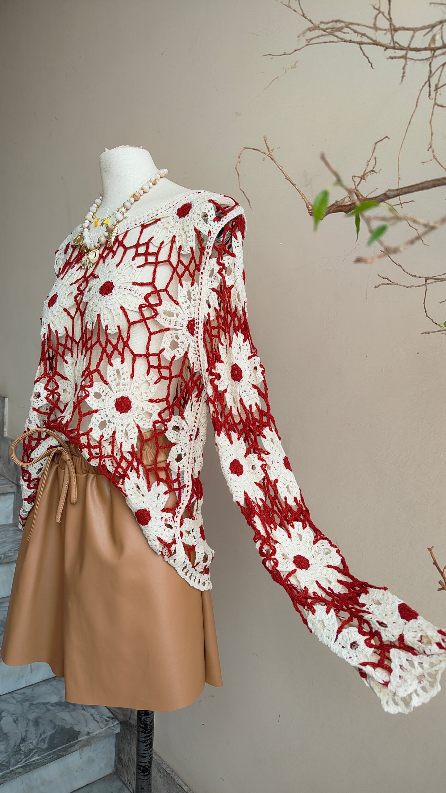 Maglia Intreccio Fiorito