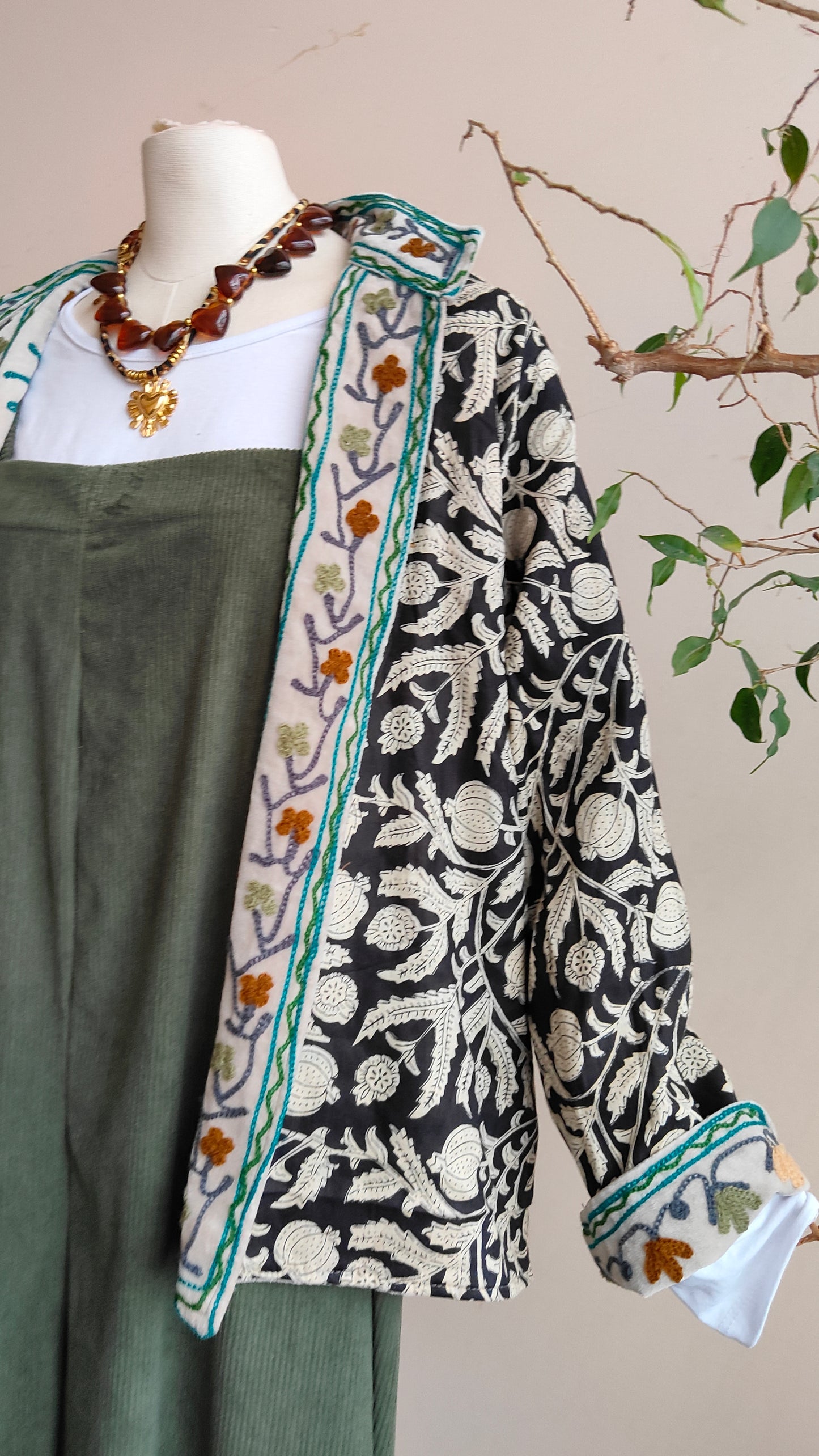 Giacca Boho con Tasche Laterali