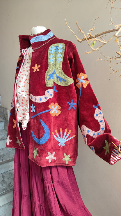 Giacca Boho con Tasche Laterali