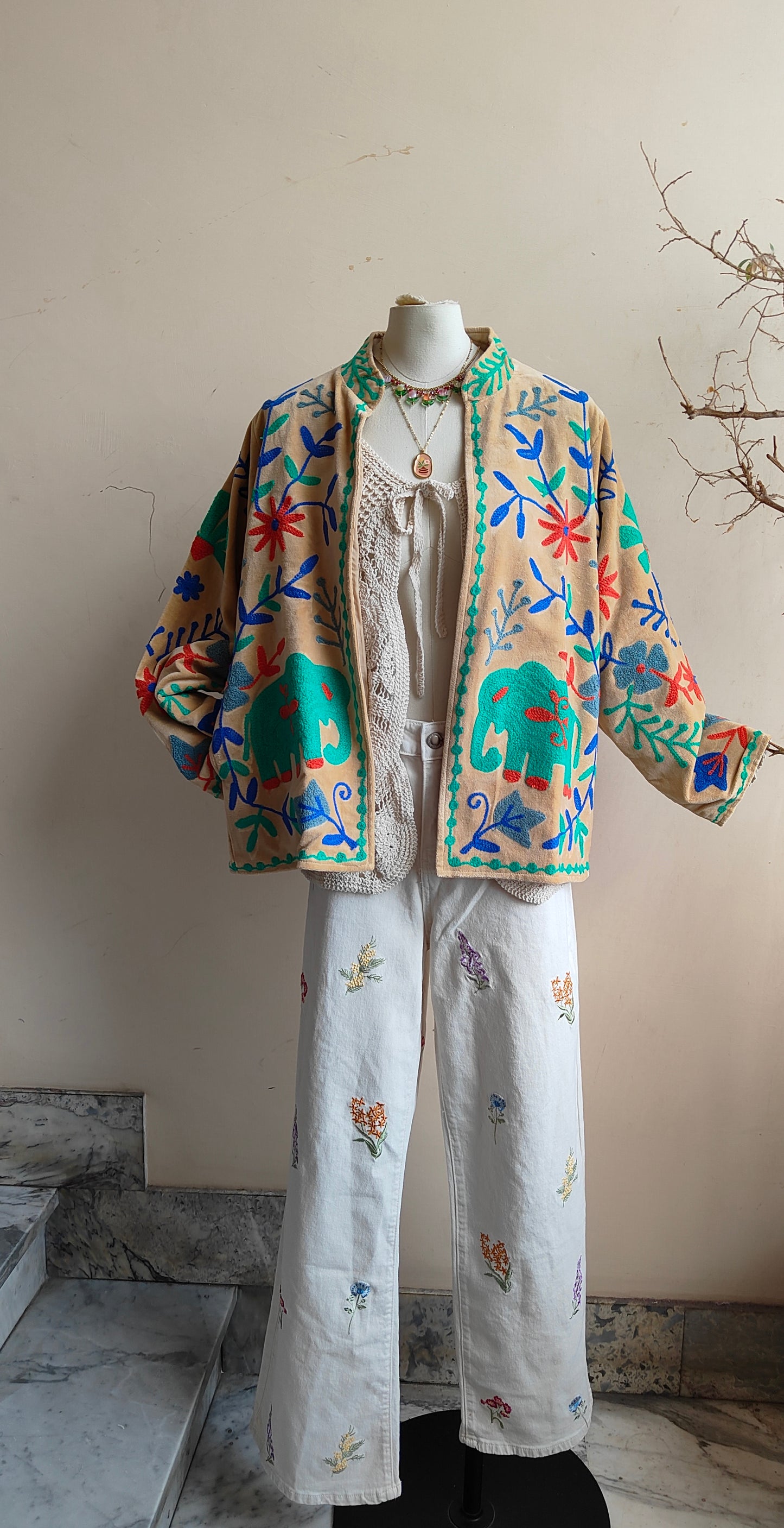 Giacca Boho con Tasche Laterali