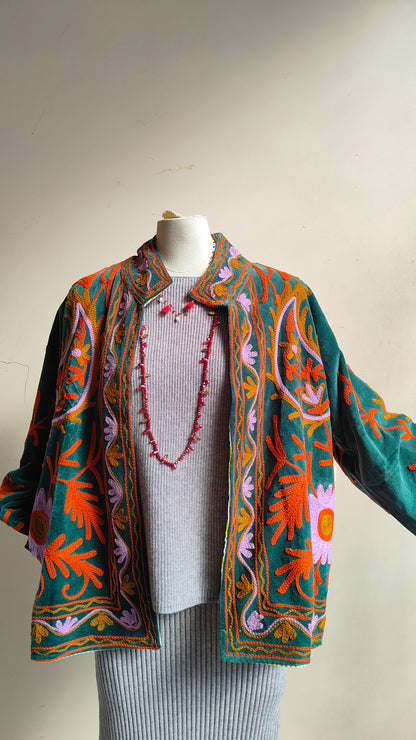 Giacca Boho con Tasche Laterali