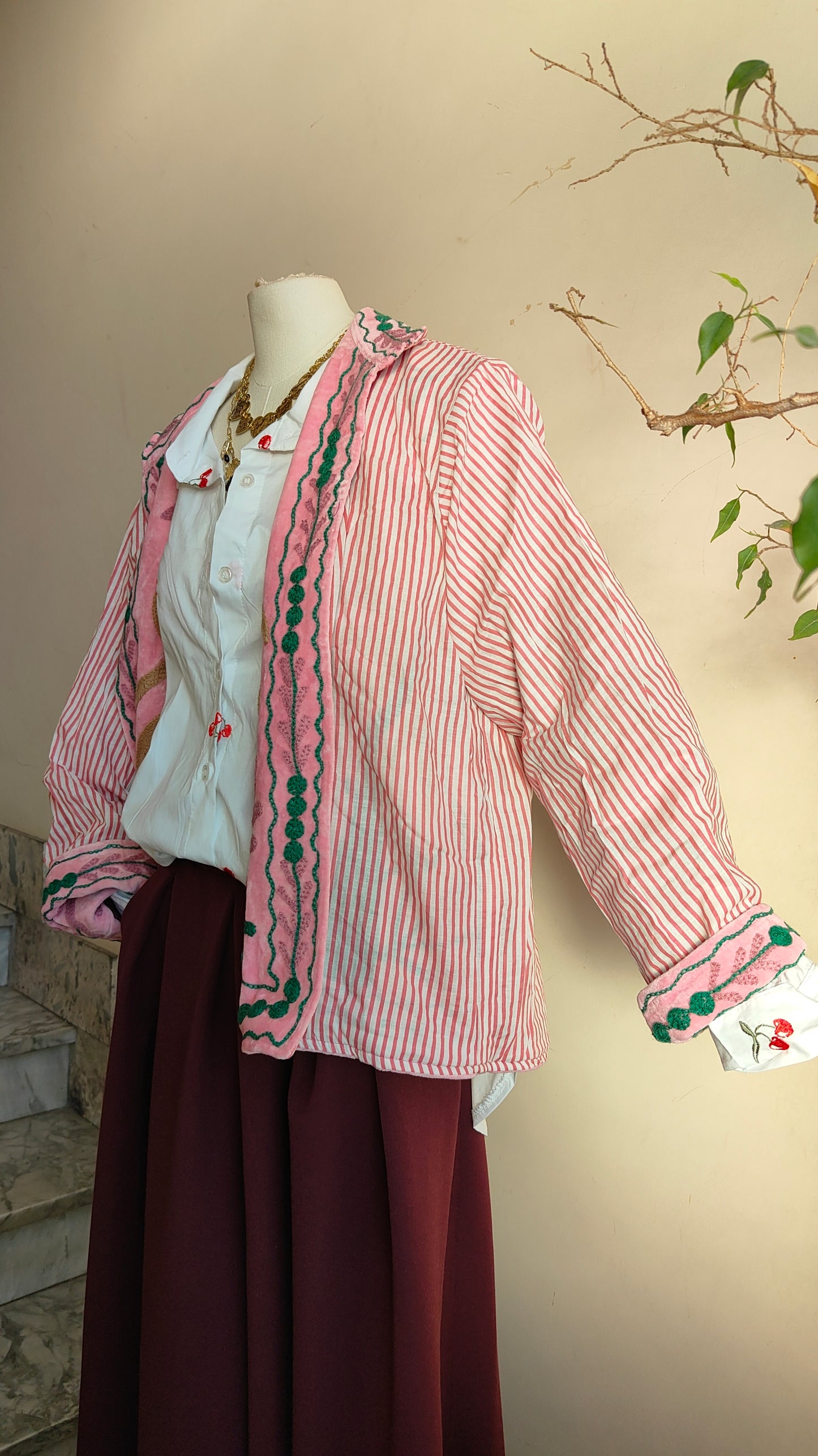 Giacca Boho con Tasche Laterali