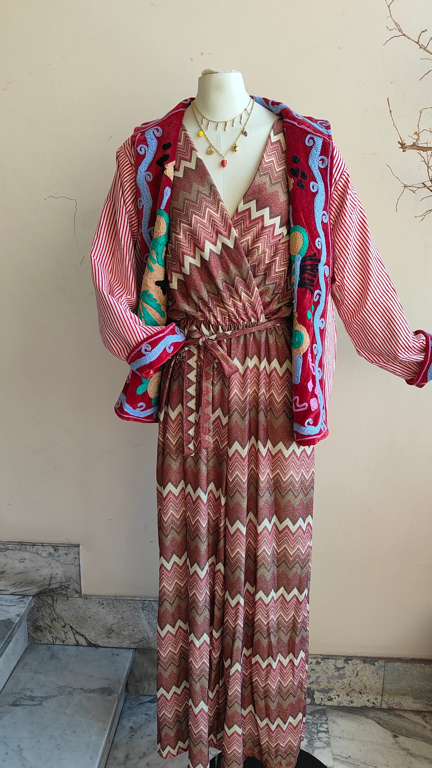 Giacca Boho con Tasche Laterali