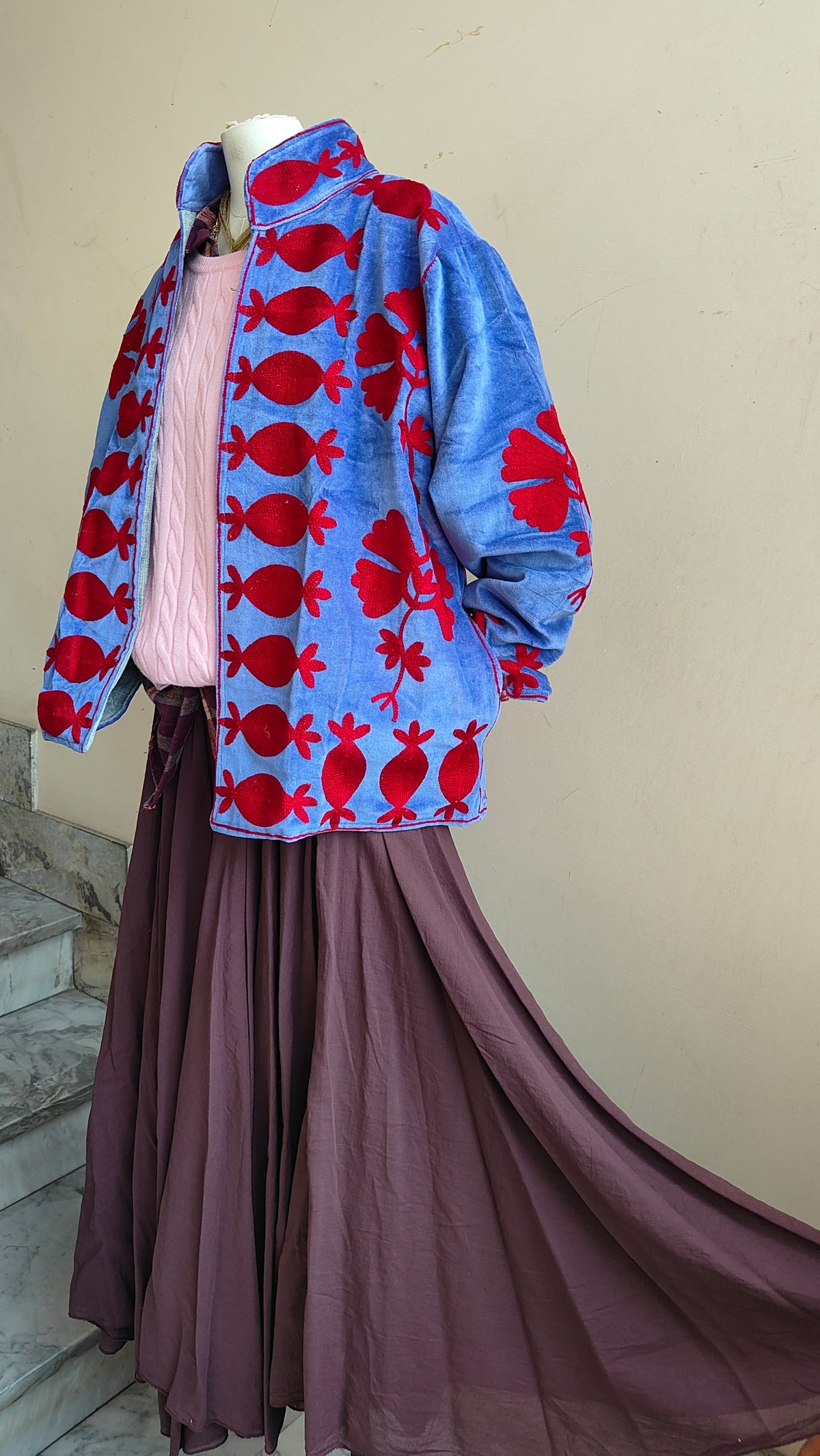 Giacca Boho con Tasche Laterali