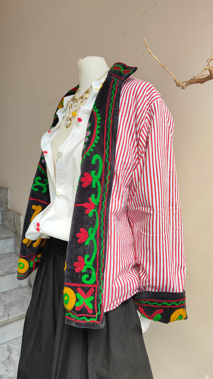 Giacca Boho con Tasche Laterali
