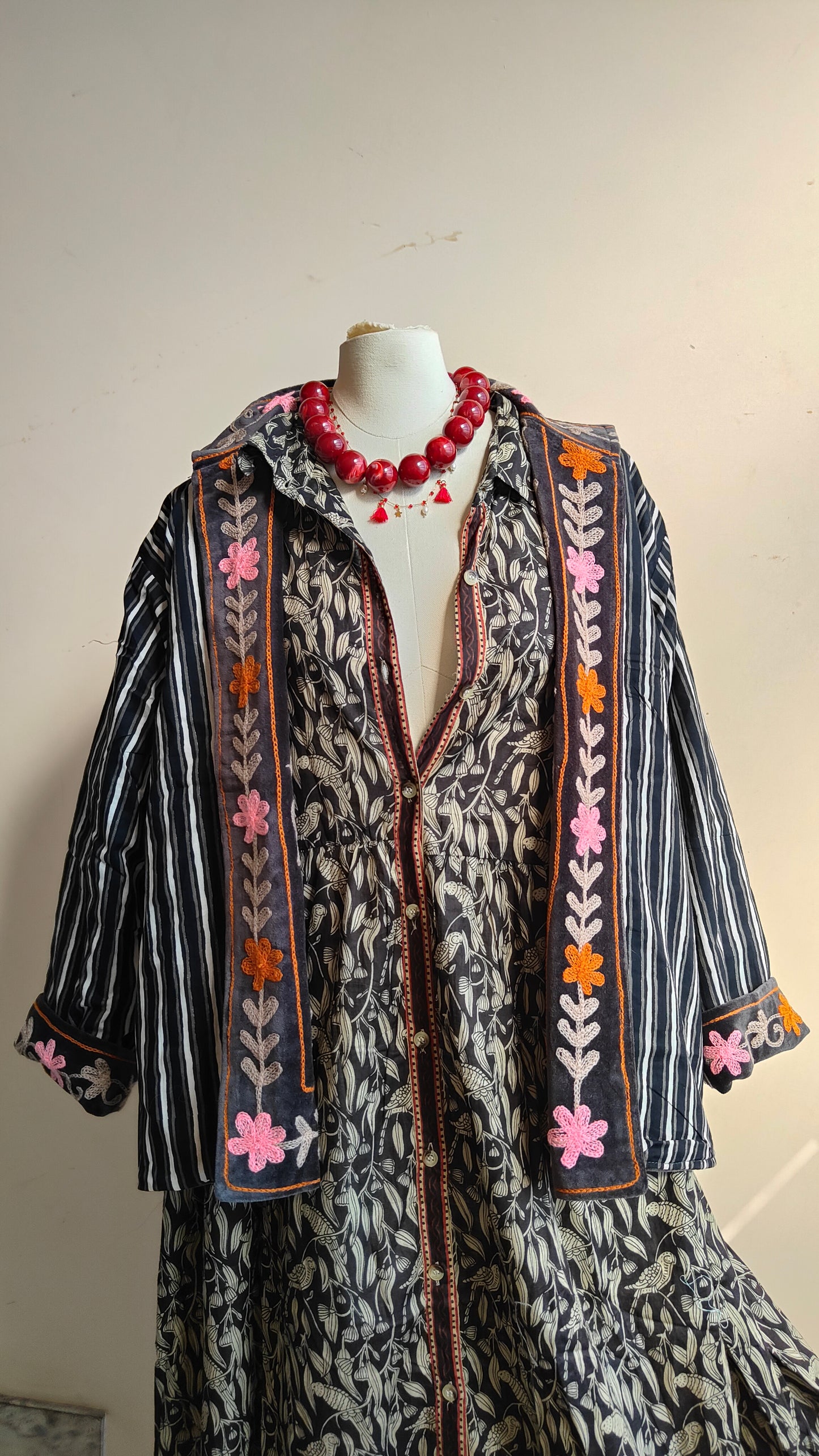Giacca Boho con Tasche Laterali
