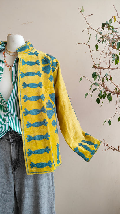 Giacca Boho con Tasche Laterali