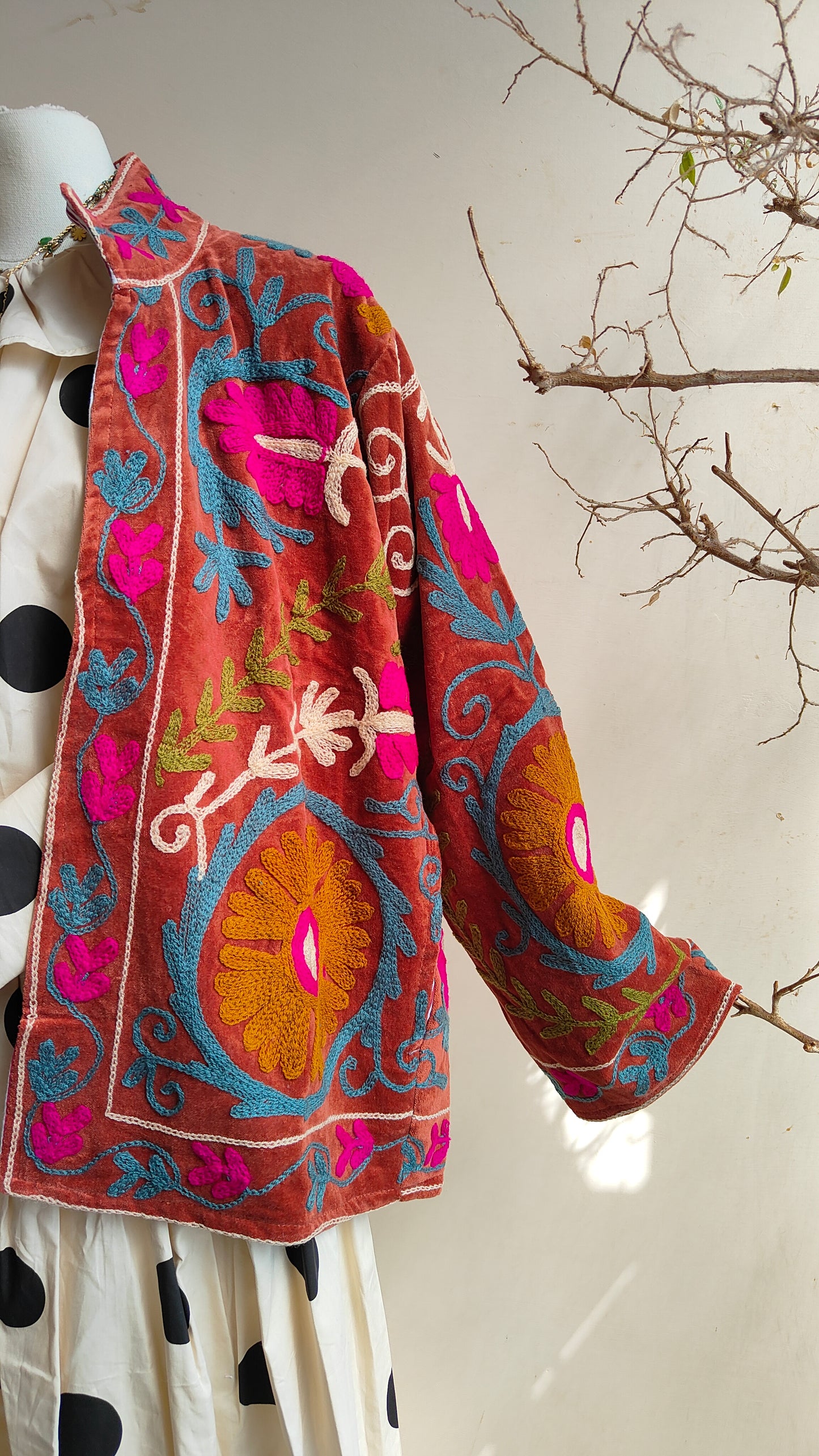 Giacca Boho con Tasche Laterali