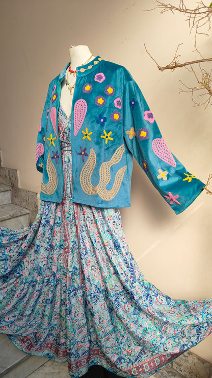 Giacca Boho con Tasche Laterali