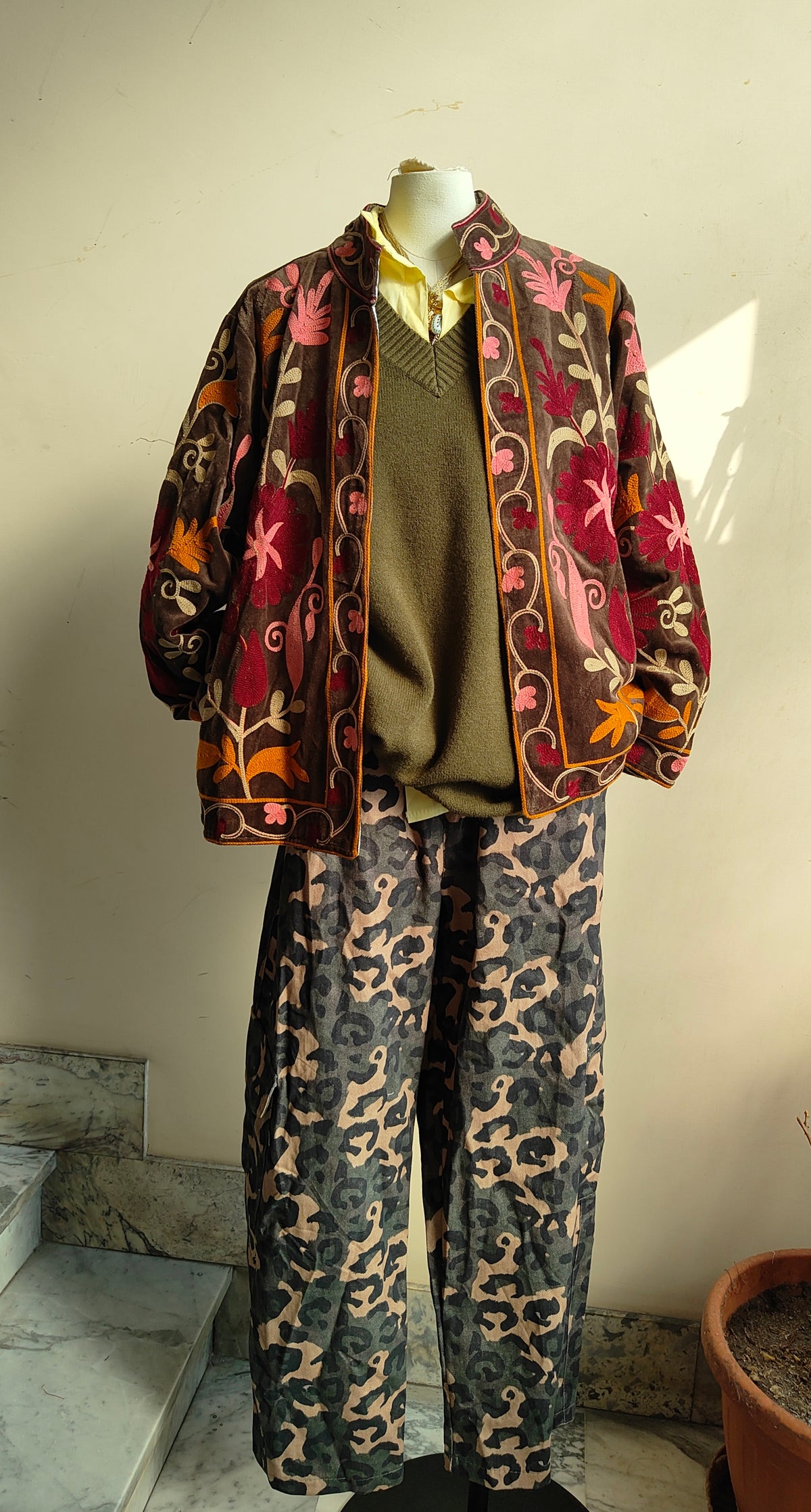 Giacca Boho con Tasche Laterali