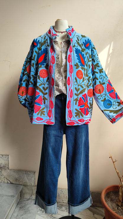 Giacca Boho con Tasche Laterali