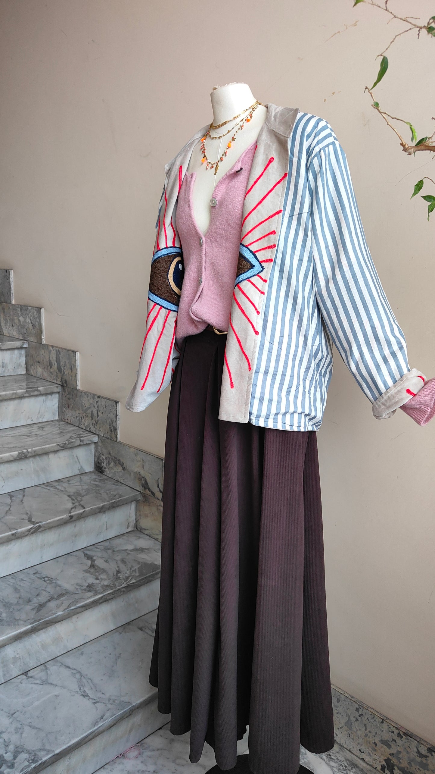 Giacca Boho con Tasche Laterali