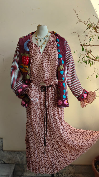 Giacca Boho con Tasche Laterali