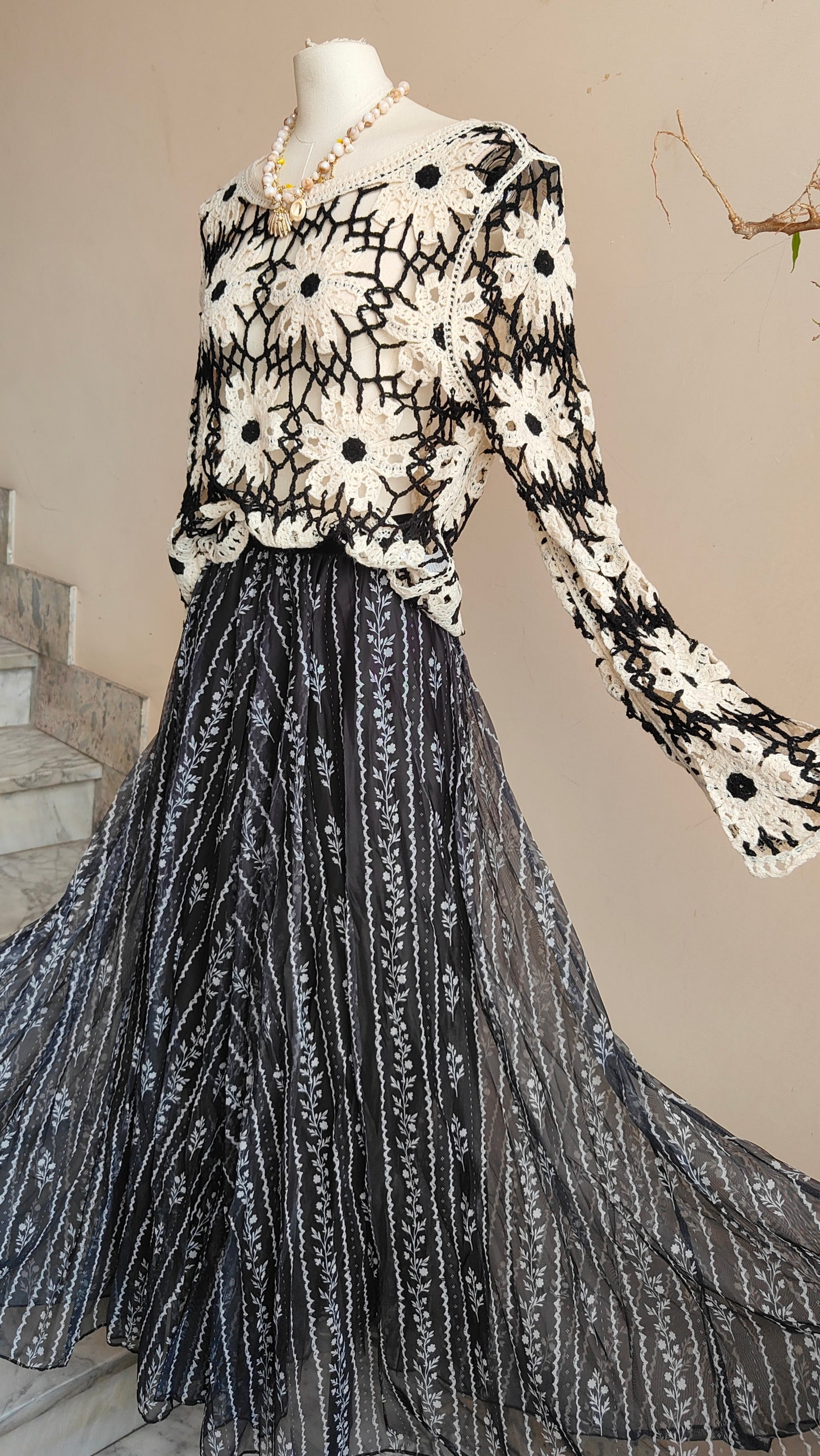 Maglia Intreccio Fiorito