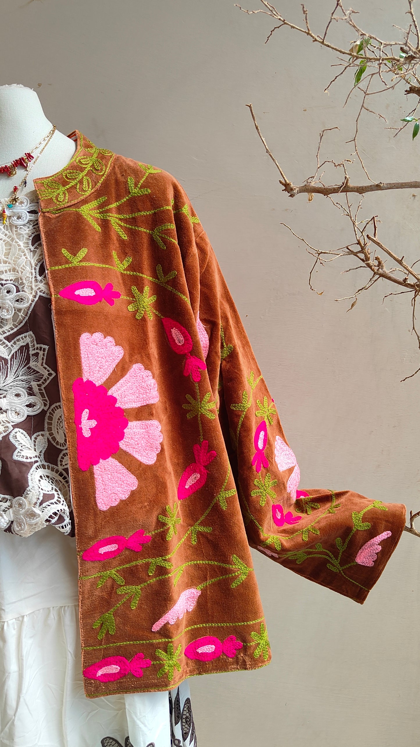Giacca Boho con Tasche Laterali