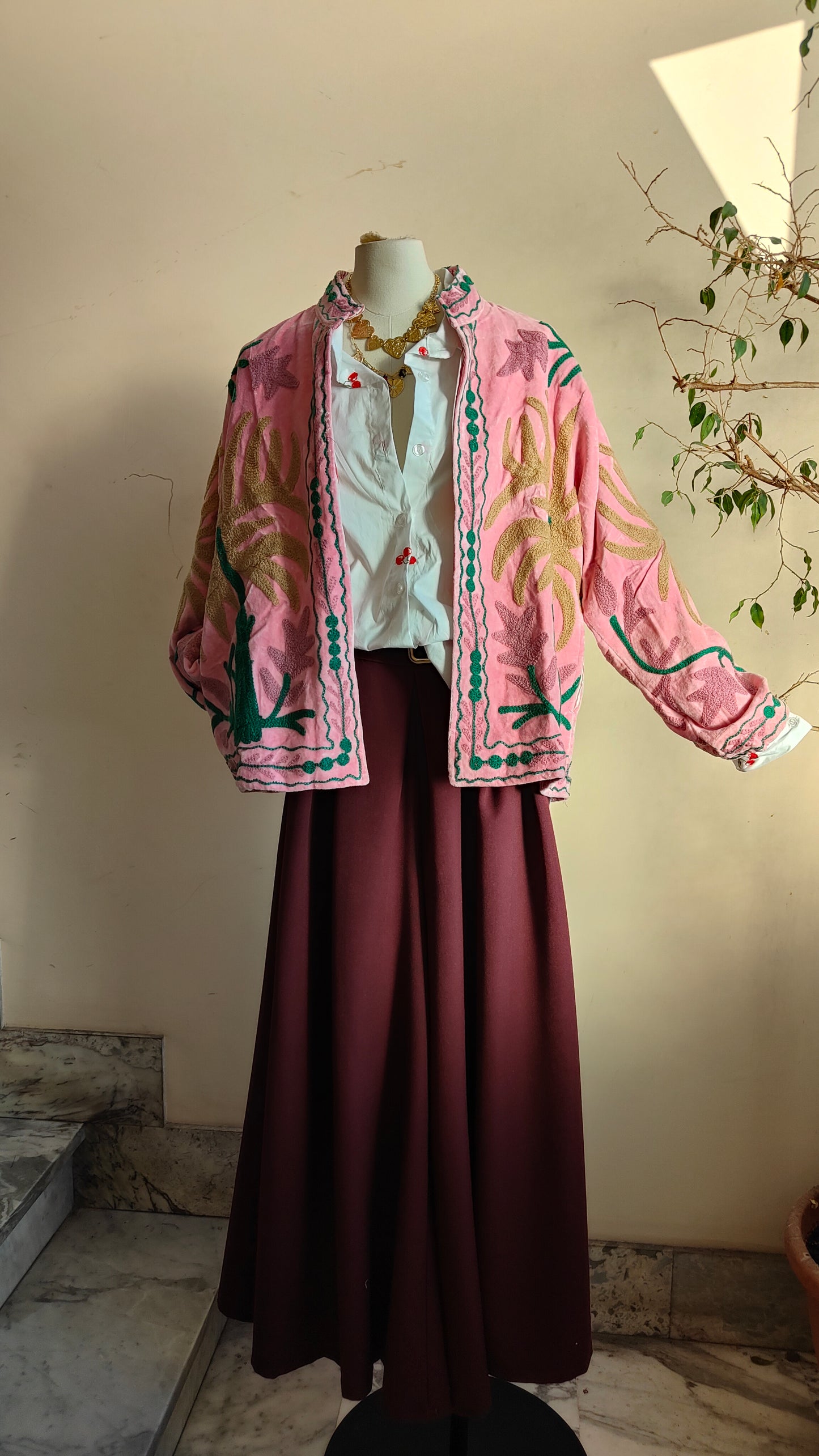 Giacca Boho con Tasche Laterali