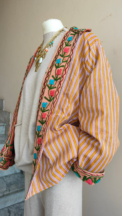 Giacca Boho con Tasche Laterali