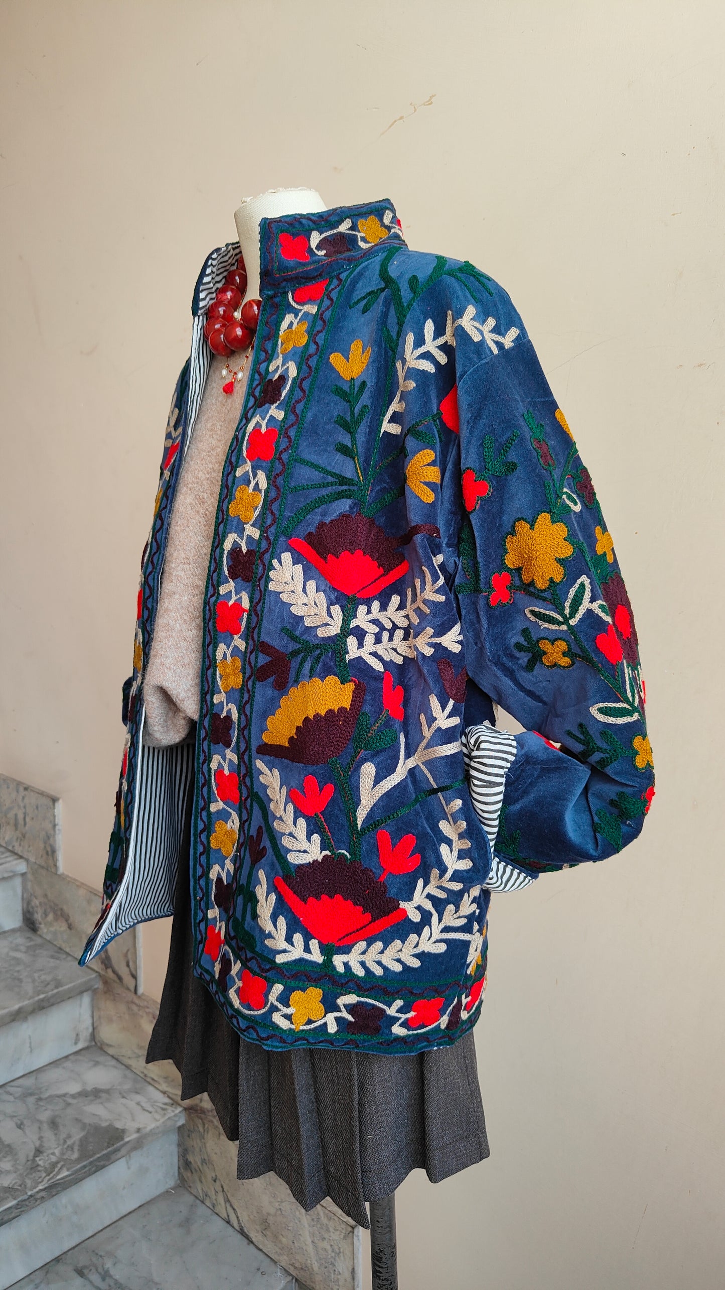 Giacca Boho con Tasche Laterali