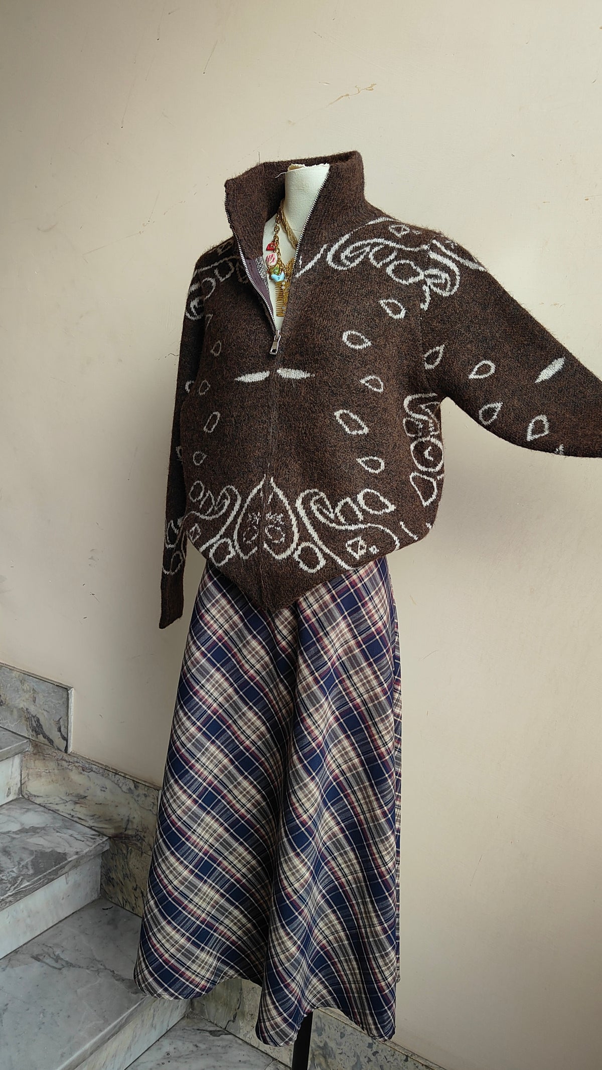 Cardigan Paisley Zip