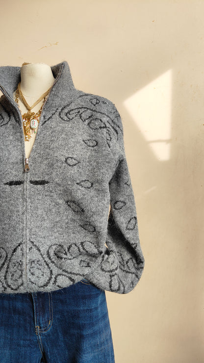 Cardigan Paisley Zip