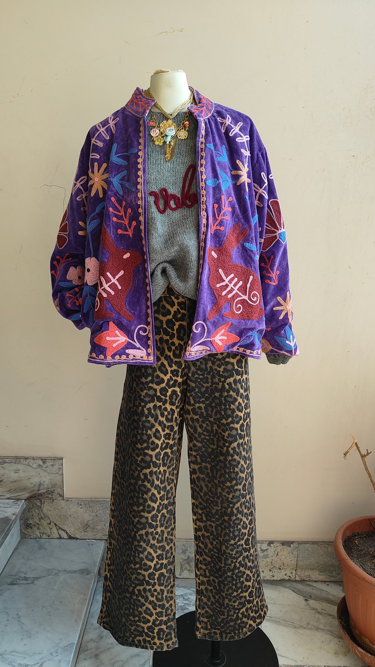 Giacca Boho con Tasche Laterali