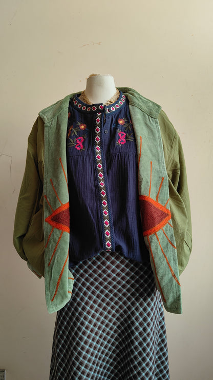 Giacca Boho con Tasche Laterali